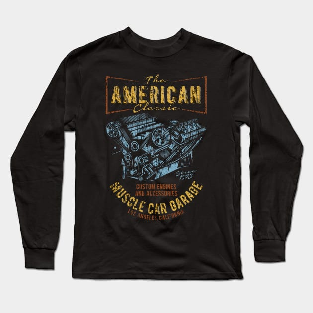 American Classic muscle car custom distressed Long Sleeve T-Shirt by SpaceWiz95